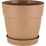 Горшок для цветов InGreen Villa de Fiori с фиксируемым поддоном 2л, D170мм, молочный шоколад
