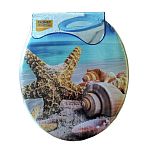 Сиденье для унитаза МЯГКОЕ с рисунком (17) Ракушки (упаковка 17 шт.)