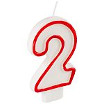Свеча для торта цифра 2 (упаковка 12 шт.)