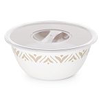 Чаша Эстетика 1,7л, с крышкой, Бело-бежевый (упаковка 10 шт.)