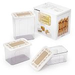 Набор банок для хранения сыпучих продуктов Эстетика прямоугольные, Бело-бежевый (упаковка 8 шт.)