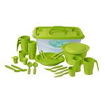 Набор посуды для пикника Чезаре на 4 персоны оливковый С68ОЛВ (упаковка 4 шт.)