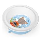 Тарелка детская глубокая на присосе с Голыбым декором, Белый (упаковка 12 шт.)