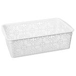 Корзинка универсальная Floral, 380х250х125 мм, 10л, Белый (упаковка 18 шт.)