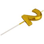 Свеча для торта, золото, цифра 2 (упаковка 12 шт.)