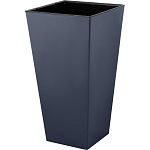 Горшок для цветов InGreen London CUBE 250х250х470мм 19,4л c дренаж. вставкой вулканический серый