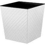 Горшок для цветов InGreen Manhattan CUBE 301 х 301 мм, 22 л c дренажной вставкой белоснежный жасмин