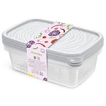 Контейнер прямоугольный Романо набор 3 шт 0,9л Светло-серый С857СЕР (упаковка 18 шт.)