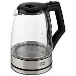 Чайник HomeStar HS-1004 (1,8 л), стекло, пластик, черный