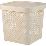 Корзина для хранения с крышкой Plast Team Stockholm, 20 л молочный туман (упаковка 8 шт.)