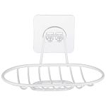 Мыльница подвесная овальная WHITE (крепление: самоклеящаяся основа)