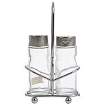 Набор из 3 предметов SPEZIA: солонка 40мл и перечница 40мл на подставке (стекло, нерж стал (упаковка