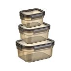 Набор контейнеров для хранения продуктов Divina 3/1 L (0,6+1,1+2L) темно-серый