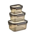Набор контейнеров для хранения продуктов Divina 3/1 L (0,6+1,1+2L) темно-серый