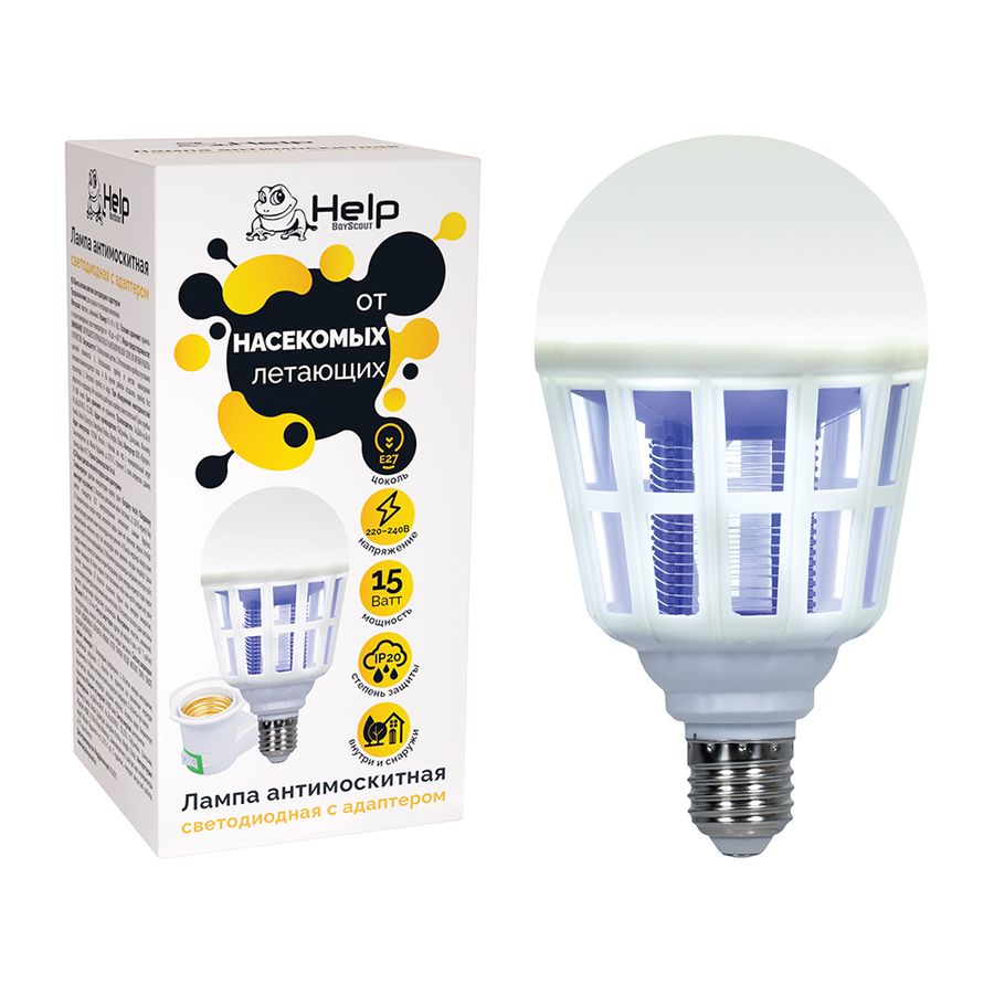 Купить Лампа антимоскитная светодиодная с адаптером /24 HELP оптом