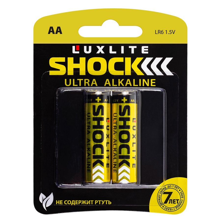 Купить Батарейки Luxlite Shock АА 2 штуки в блистере (GOLD) оптом