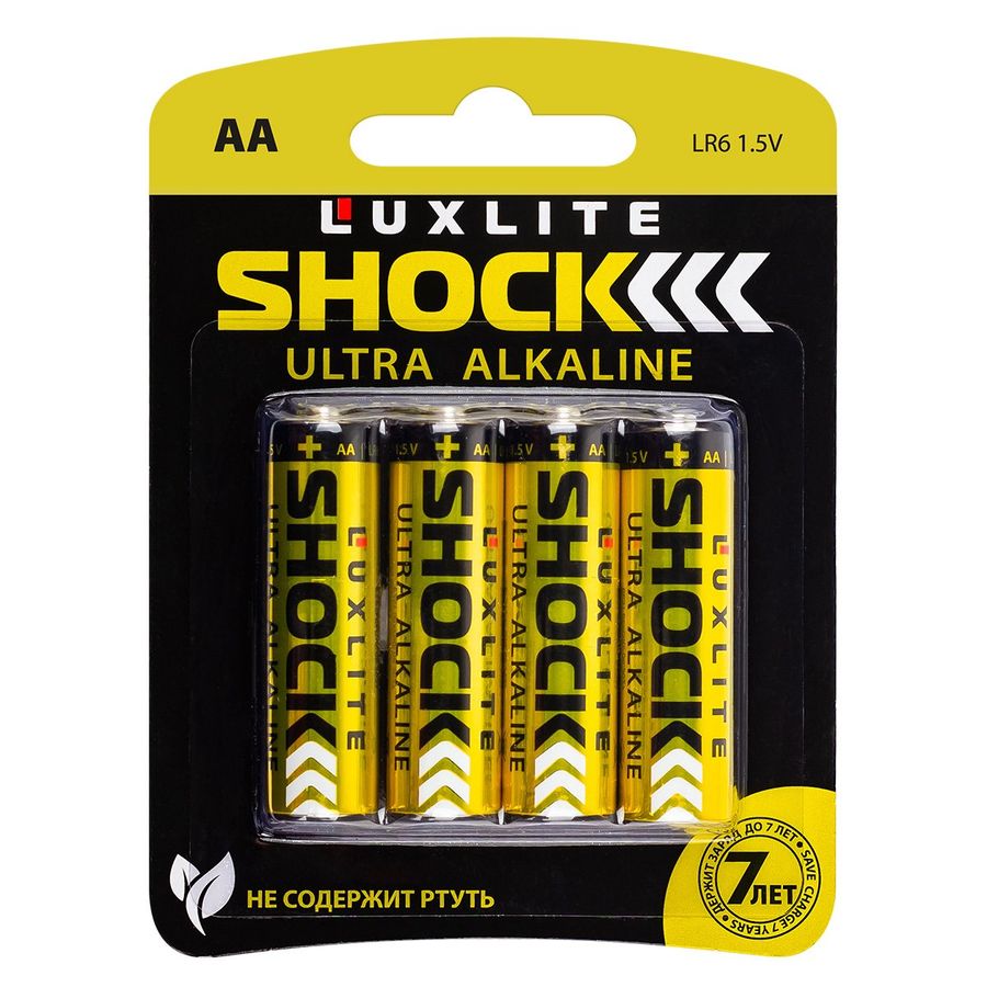 Купить Батарейки Luxlite Shock АА 4 штуки в блистере (GOLD) оптом