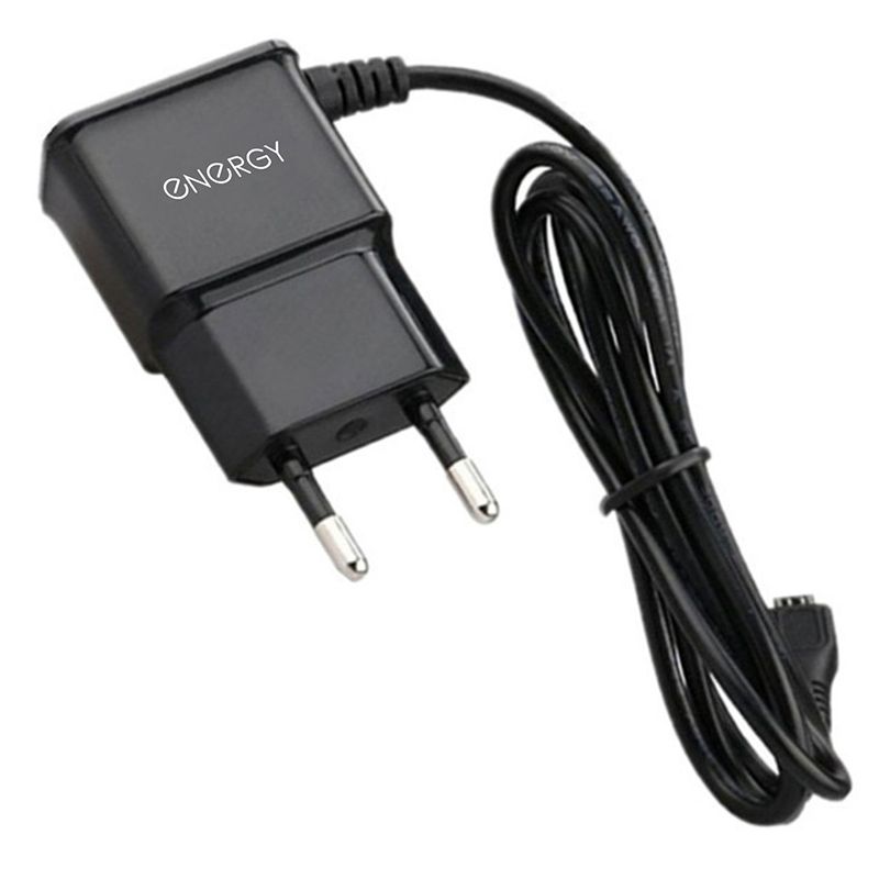 Купить Сетевое зарядное устройство Energy ET-13 с кабелем micro-USB, 1А, цвет - чёрный оптом
