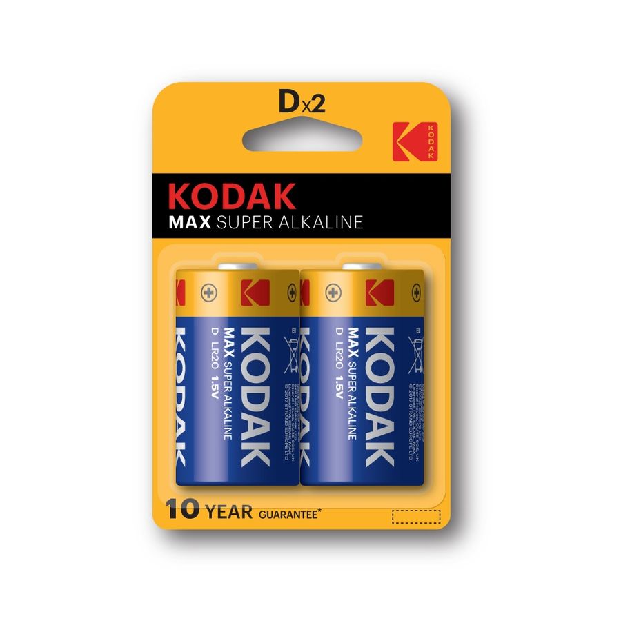 Купить Kodak  Элементы питания  Max Alkaline  LR20-2BL   , (20/100) (упаковка 2 шт.) оптом