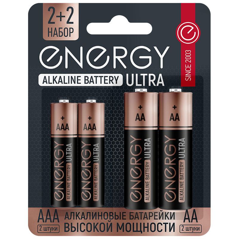 Купить Батарейка алкалиновая Energy Ultra LR6+LR03/4B (АА+ААА) оптом
