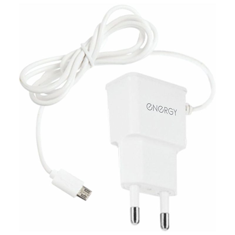 Купить Сетевое зарядное устройство Energy ET-13 с кабелем micro-USB, 1А, цвет - белый оптом