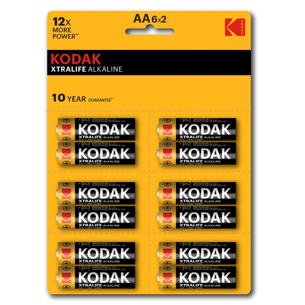 Купить Kodak  Элементы питания  XTRALIFE Alkaline  LR06-12BL perforated (6x2BL) (упаковка 12 шт.) оптом
