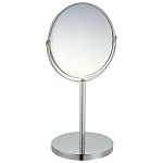Зеркало косметическое M-1605 двустороннее на ножке (1/Х5, размер:17*17*35см, хром.металл,