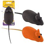 Игрушка-пищалка для кошек Мышка. Размер 13х2х3 см. 2цв