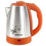 Чайник электр SA-2135AS (1.8) нерж+оранж д